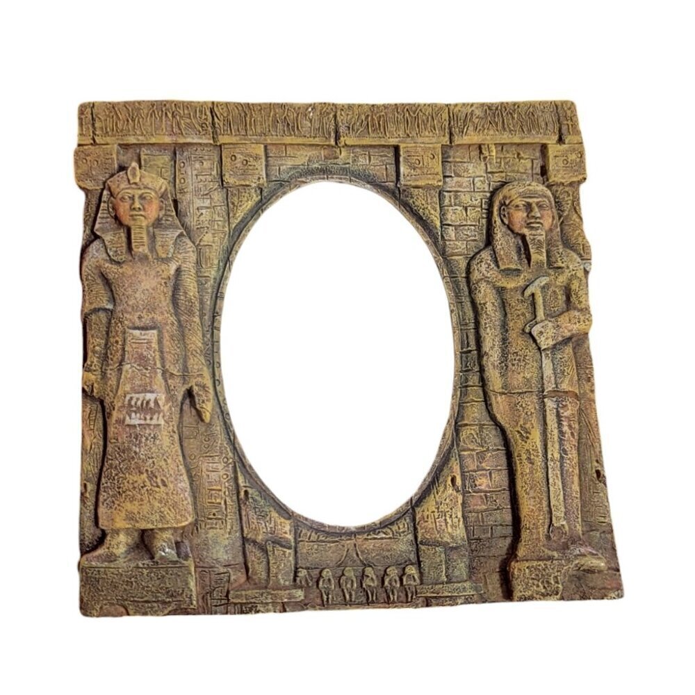 Egyptian Stone Frame Pharaoh Picture Art Deco Photo 1920s Revival Décor Vintage‎